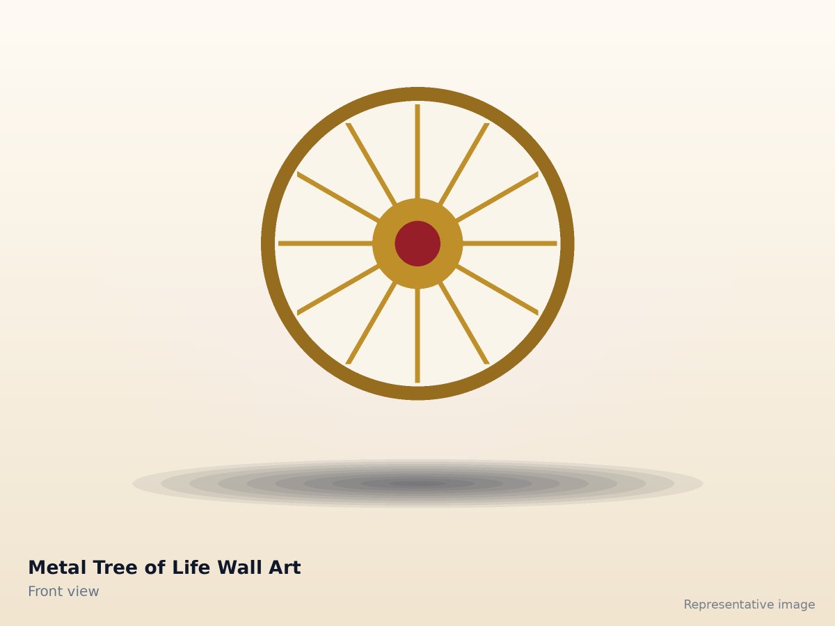 Metal Tree of Life Wall Art – front view (representative image)
