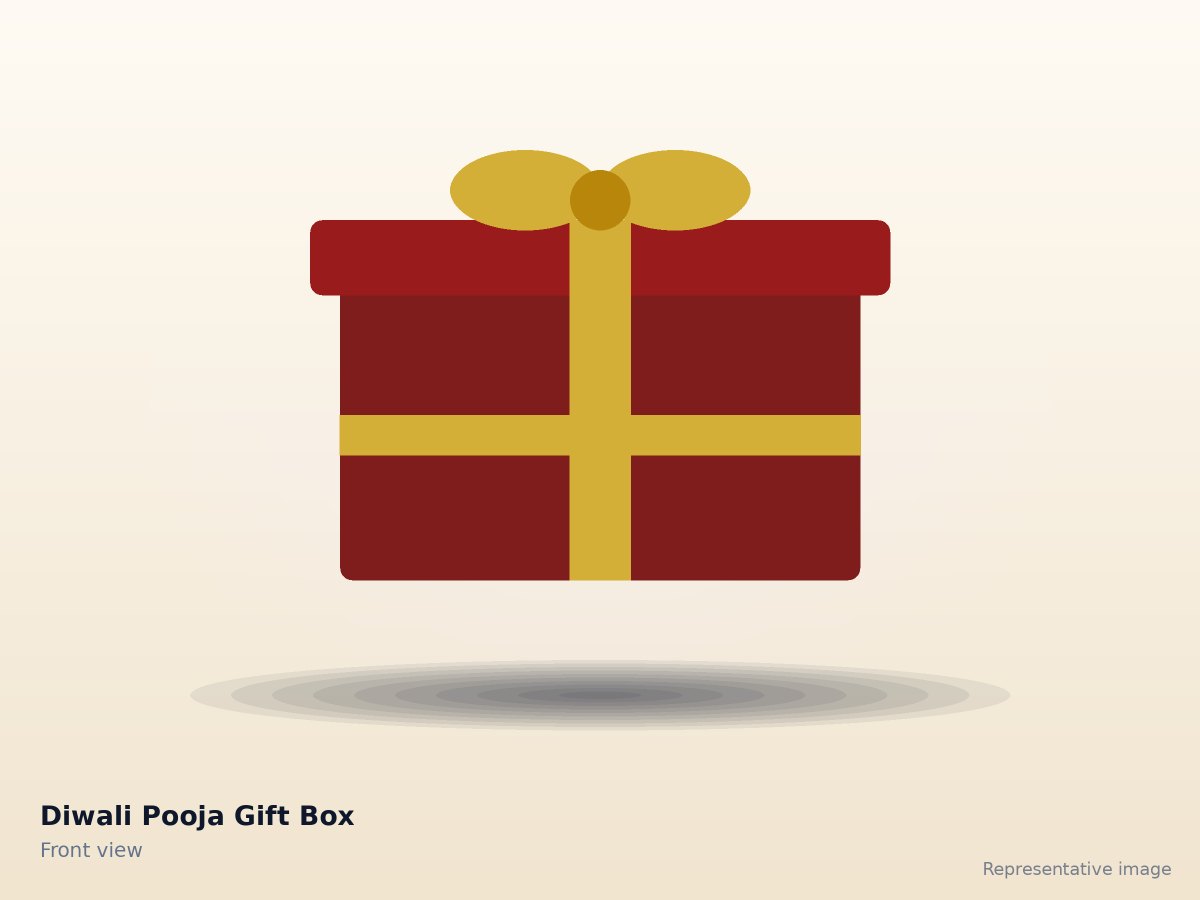 Diwali Pooja Gift Box – front view (representative image)