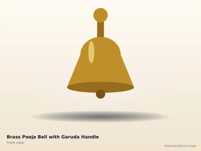 Brass Pooja Bell with Garuda Handle – front view (representative image)