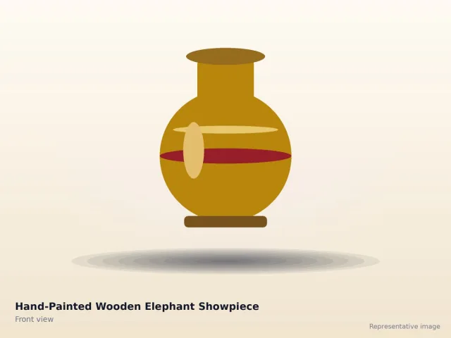Hand-Painted Wooden Elephant Showpiece – front view (representative image)