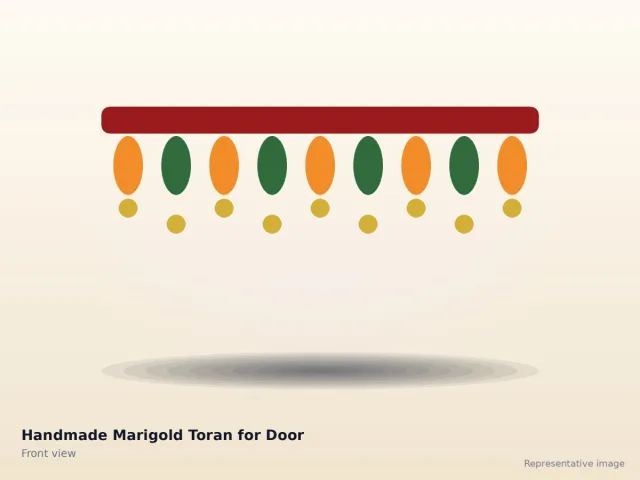 Handmade Marigold Toran for Door – front view (representative image)