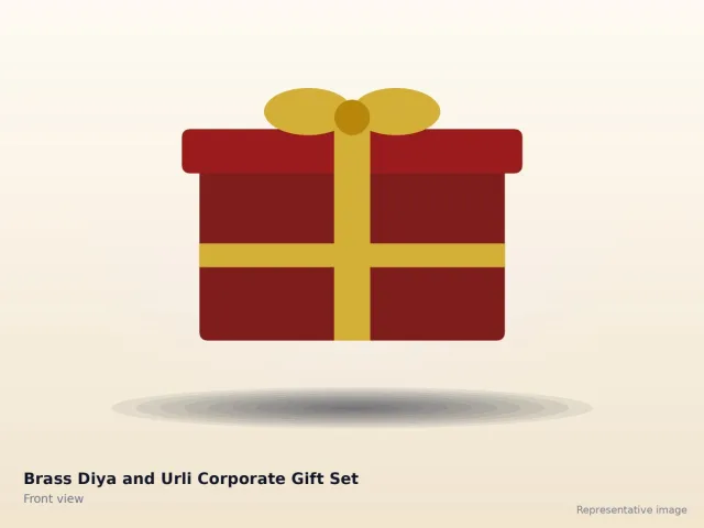 Brass Diya and Urli Corporate Gift Set – front view (representative image)