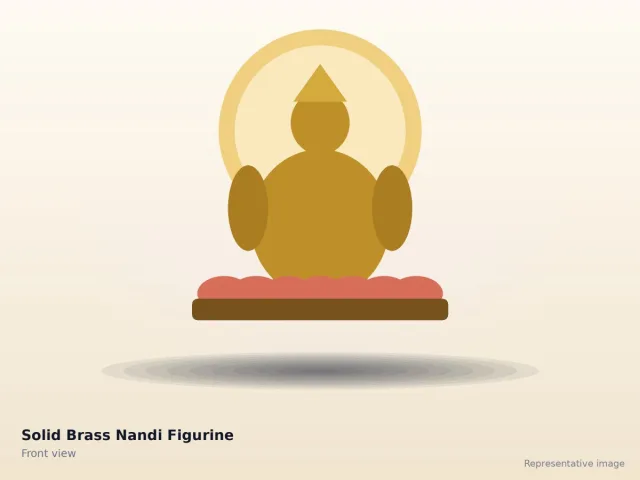 Solid Brass Nandi Figurine – front view (representative image)